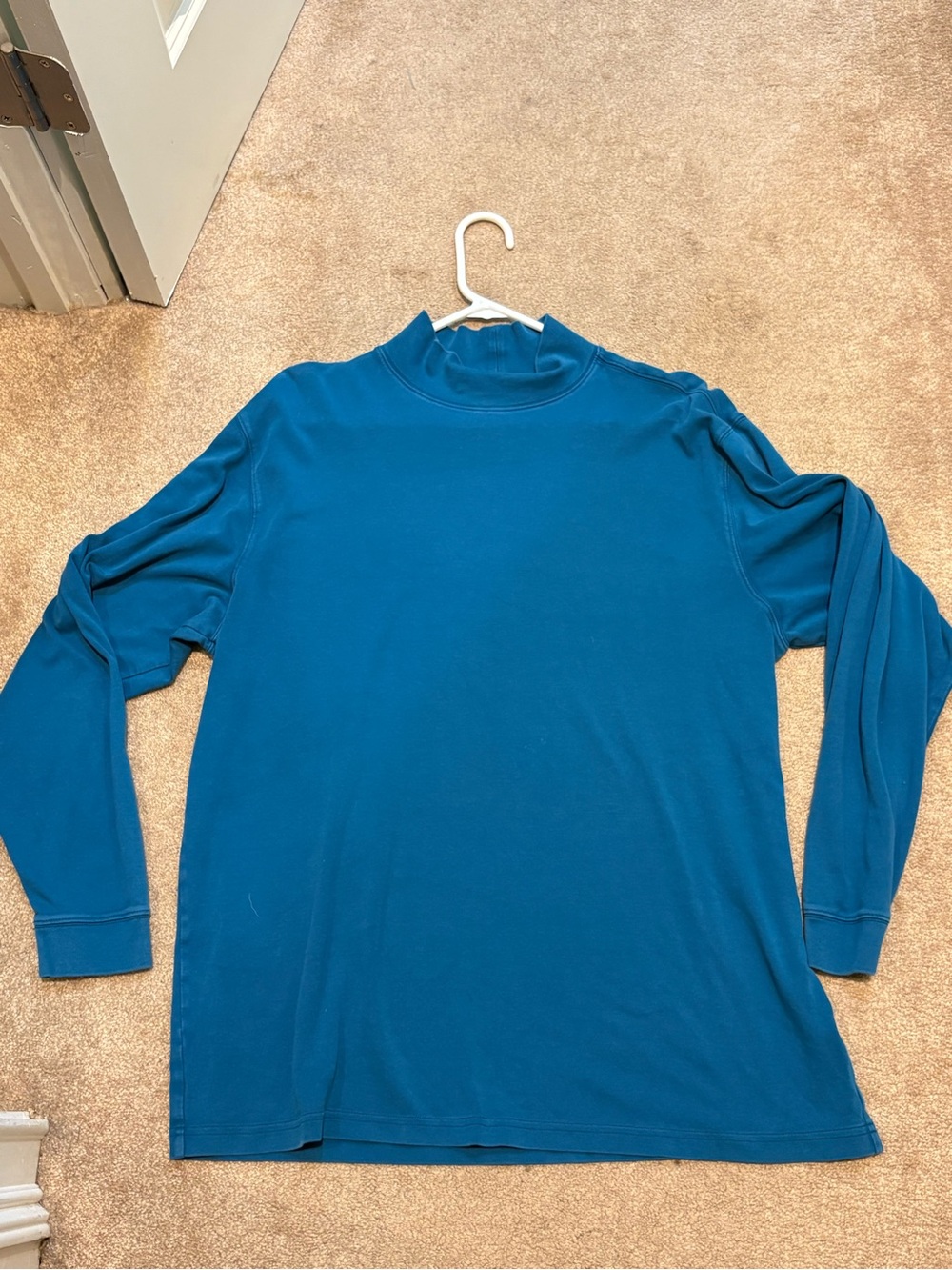 L.L. Bean Teal Long-Sleeve Mock Neck Shirt